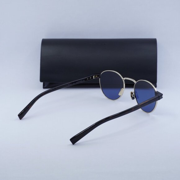 Saint Laurent SL707 004 Sunglasses Gold/Havana Round Frame, Blue Lenses - Picture 11 of 11